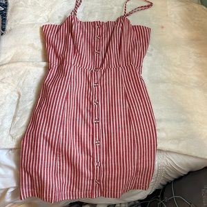 Red and White striped dress